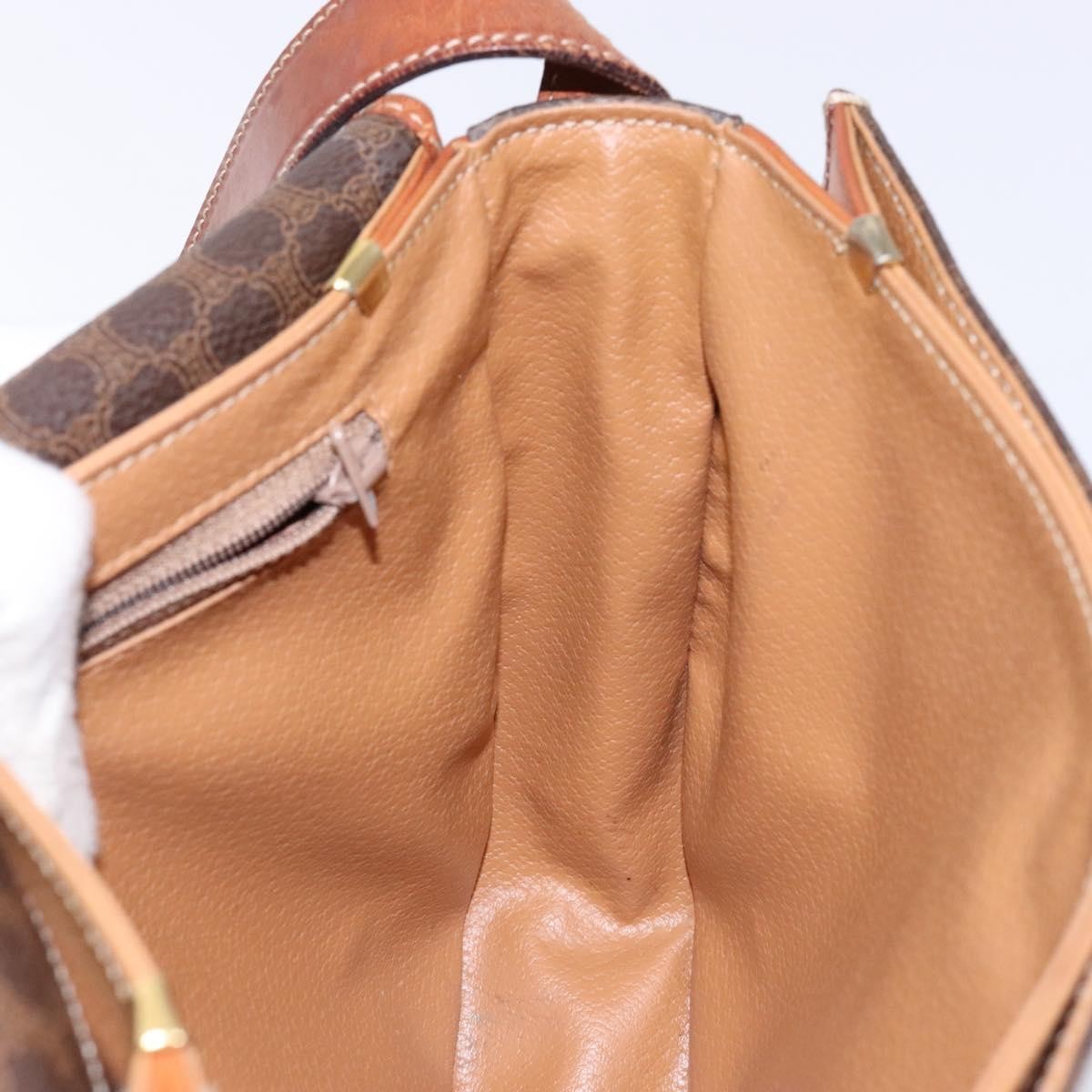 Celine Macadam Shoulder Pvc Leather Brown Canvas Bag (Pre-Owned)