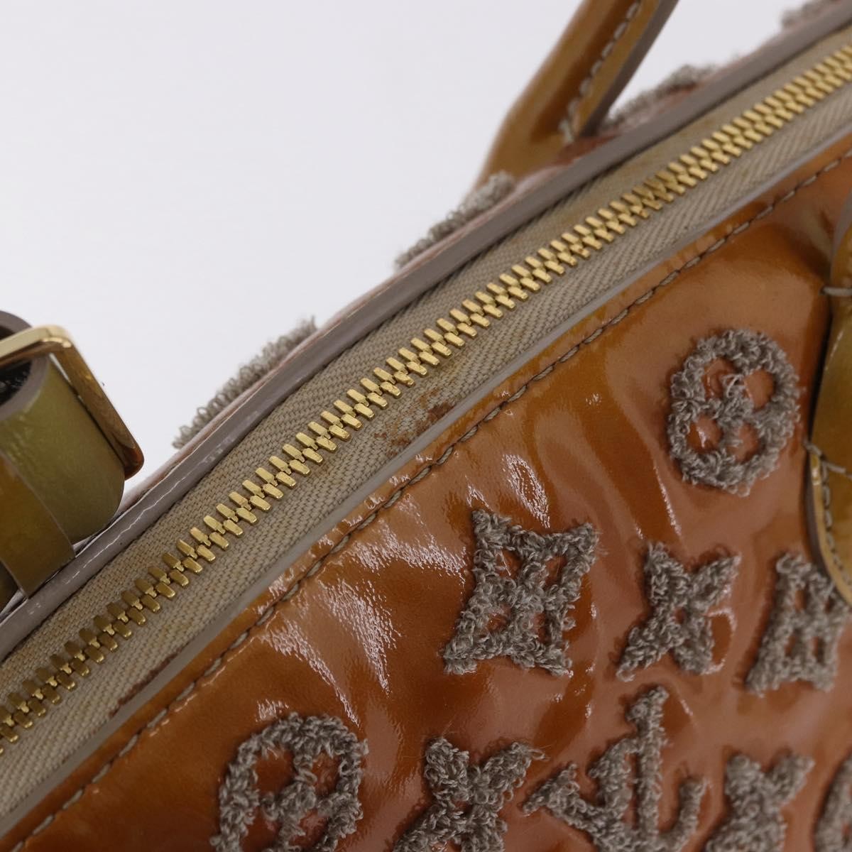 Louis Vuitton Fascination Lockit Patent Lambskin Brown Pearl Handbag (Pre-Owned)