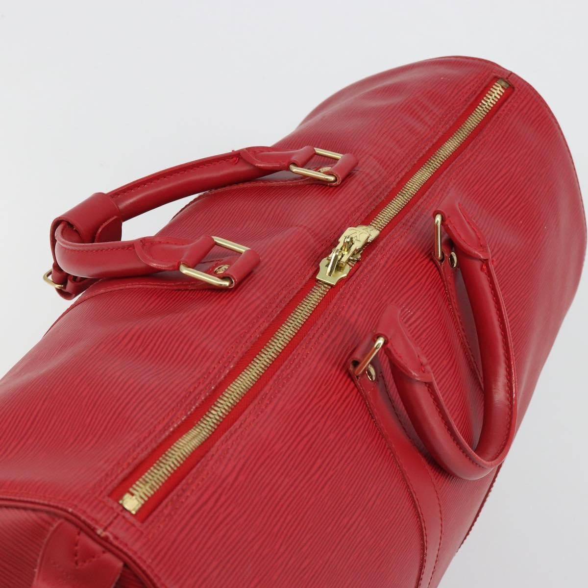 Louis Vuitton Keepall Epi Leather Red Leather Travel Bag Bag (Pre-Owned)