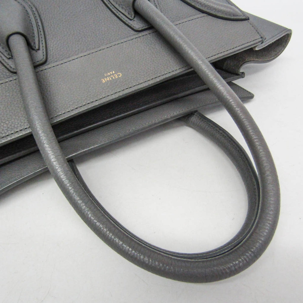 Celine Luggage Smooth Leather Gray Leather Handbag (Pre-Owned)