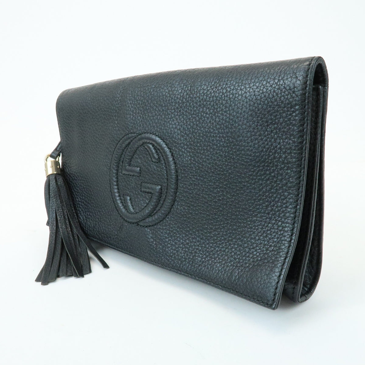 Gucci Soho Clutch Leather Black Leather Clutche & Pouche Bag (Pre-Owned)