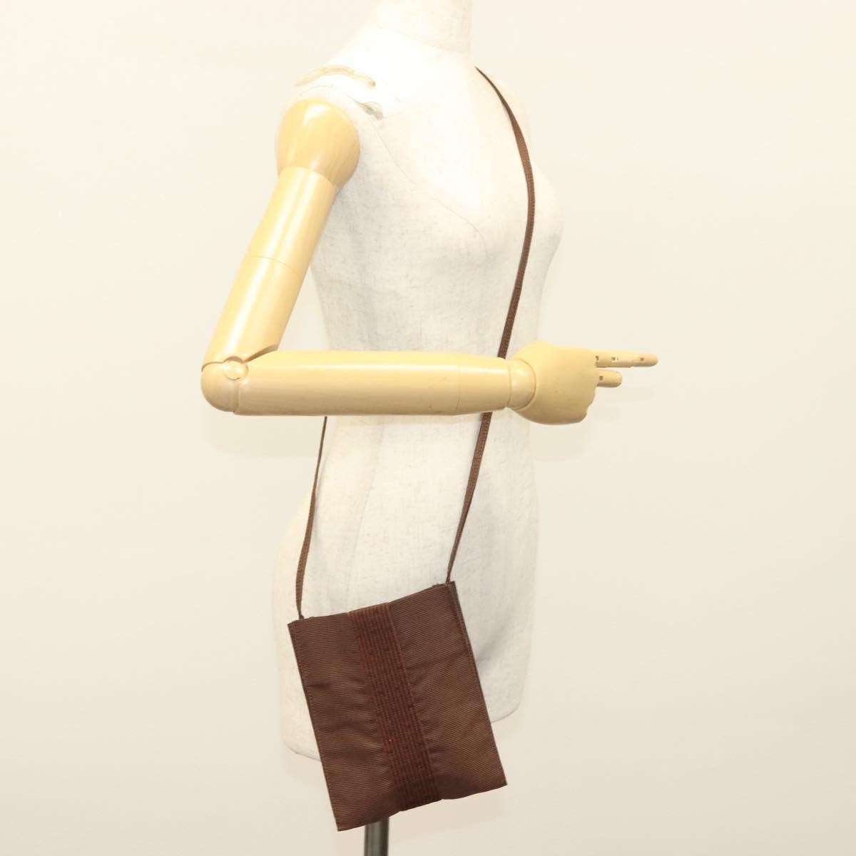 Hermes Herline Canvas Brown Canvas Crossbody Bag Bag (Pre-Owned)
