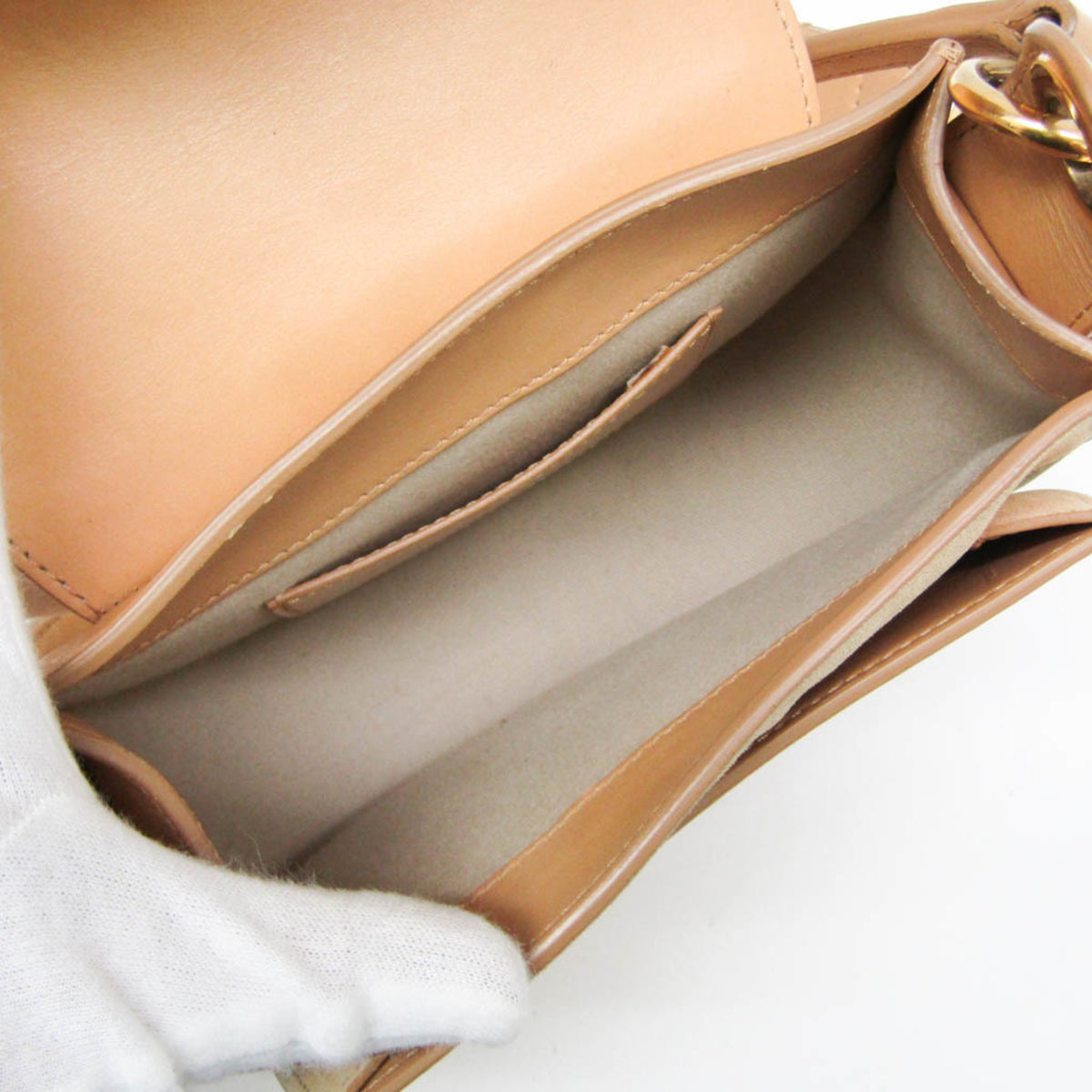 Chloe Tess Suede With Leather Beige Leather Handbag (Pre-Owned)