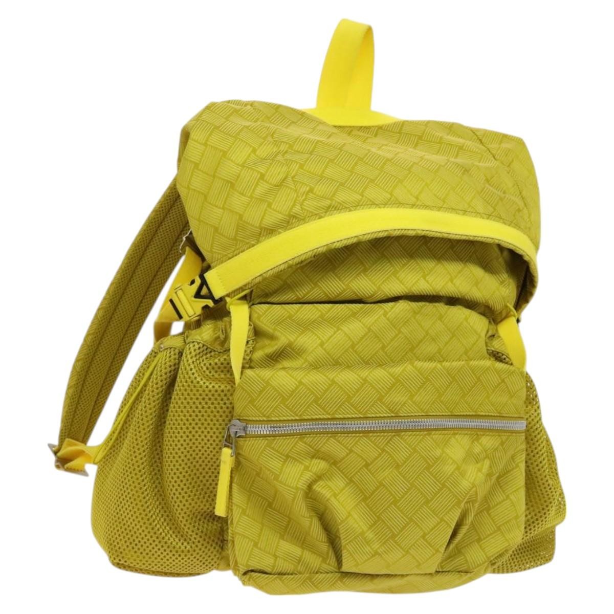 Bottega Veneta Vintage Nylon Yellow Nylon Backpack Bag (Pre-Owned)