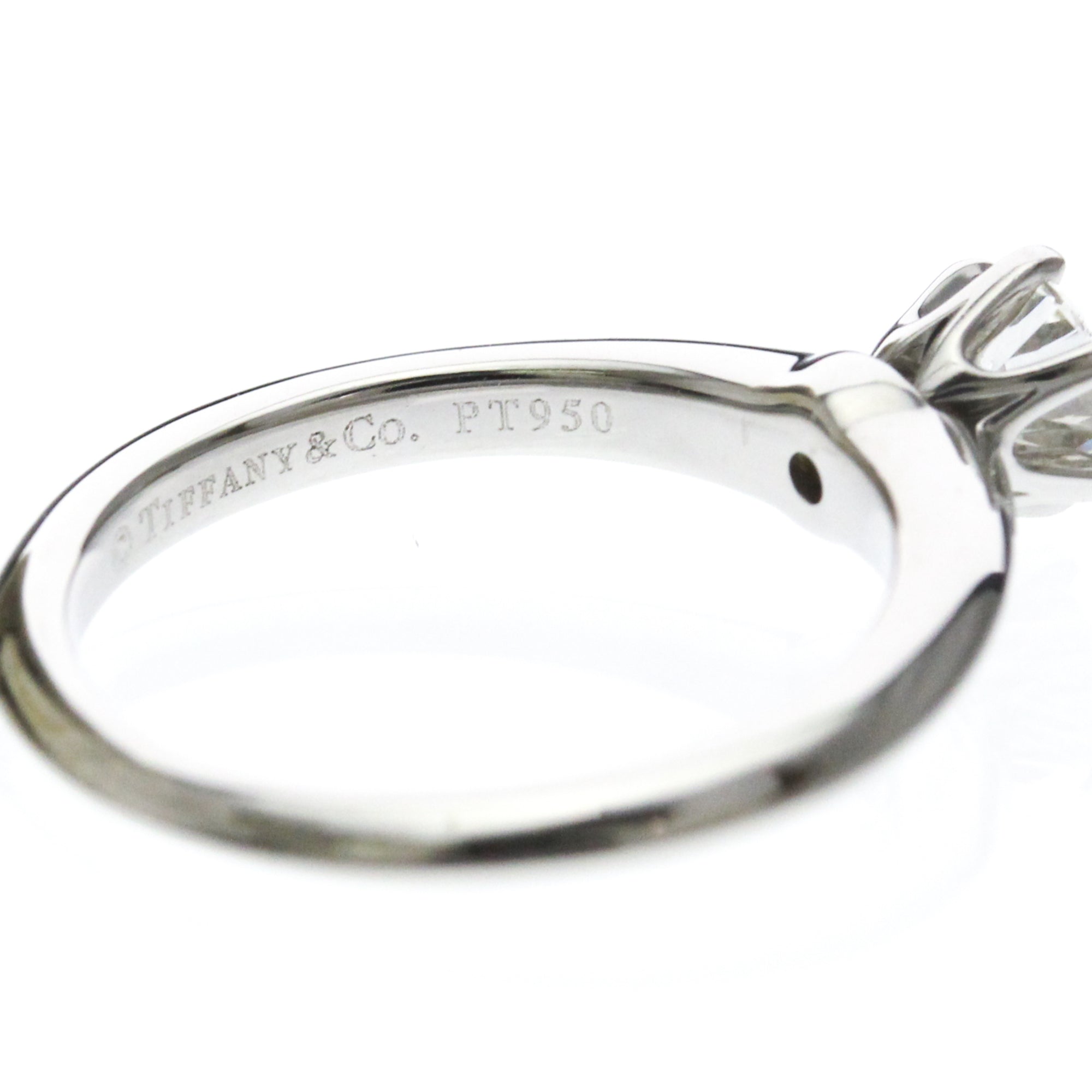 Tiffany & Co. Tiffany Setting Solitaire Platinum With Diamond Silver Platinum Ring Jewelry (Pre-Owned)