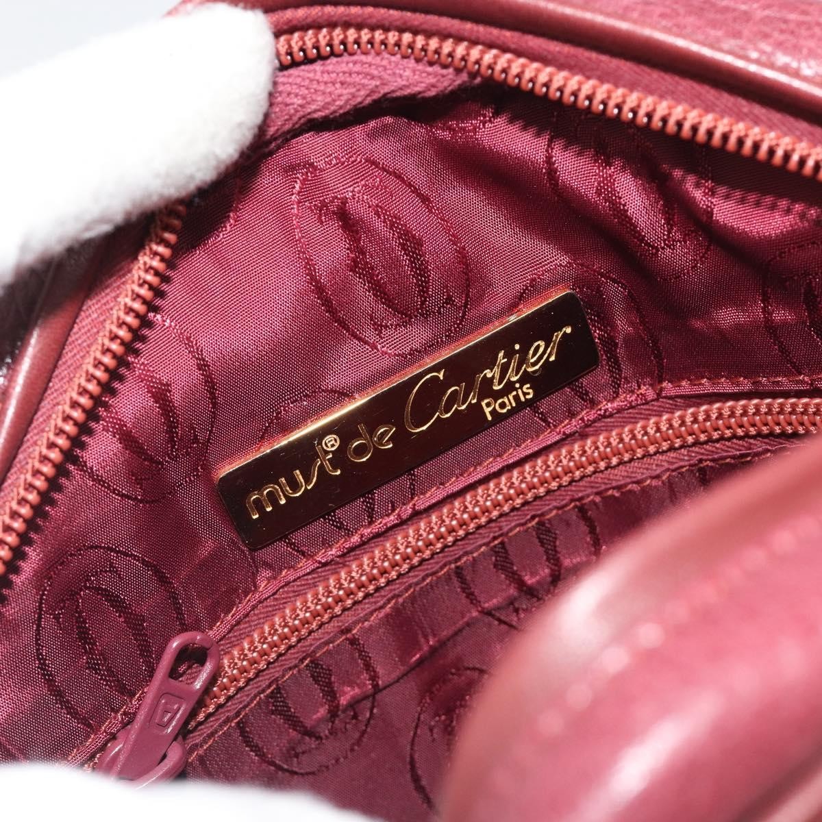 Cartier Tasseled Must De Cartier Leather Burgundy Leather Shoulder Bag Bag (Pre-Owned)