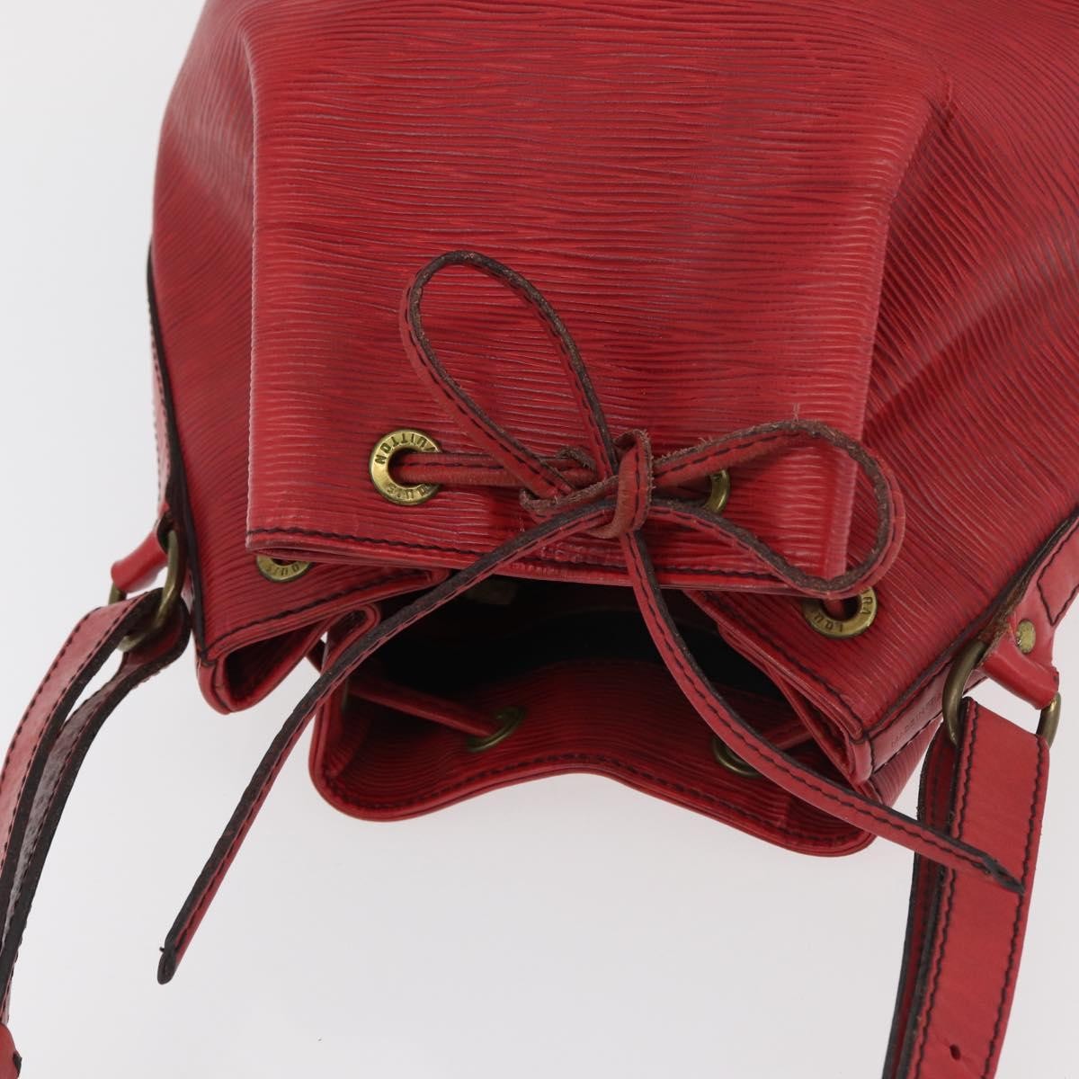 Louis Vuitton Petit Noe Monogram Canvas Red Leather Shoulder Bag Bag (Pre-Owned)