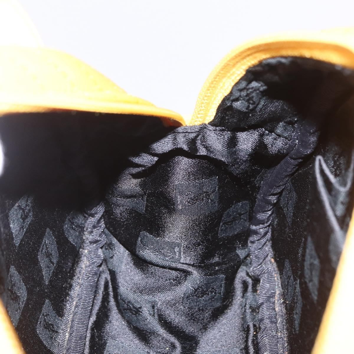 Saint Laurent Vintage Quilted Top Handle Bag Nylon Yellow Nylon Handbag (Pre-Owned)