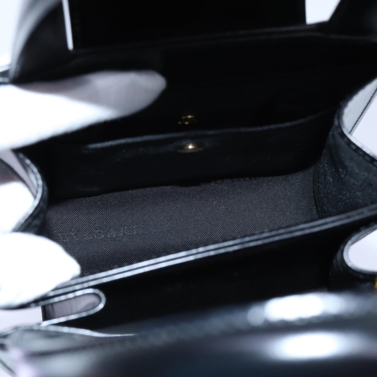 Bvlgari Handbag Leather Black Leather Handbag (Pre-Owned)