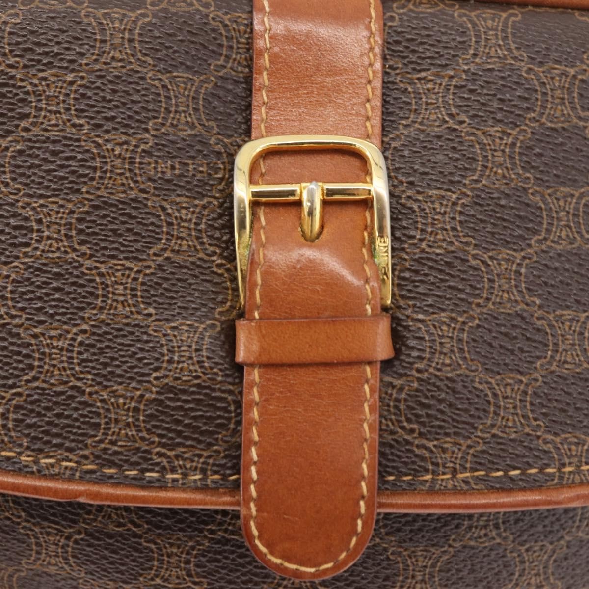 Celine Vintage Macadam Canvas Brown Pvc Shoulder Bag Bag (Pre-Owned)