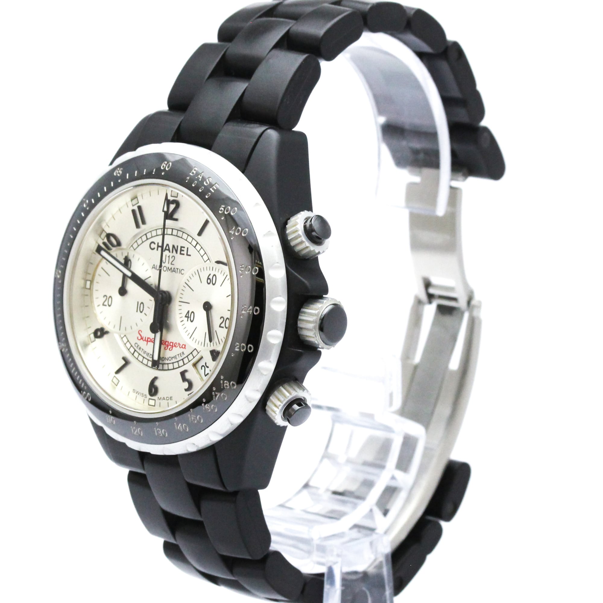 Chanel J12 Chronograph Automatic Ceramic And Stainless Steel Watch (Pre-Owned)