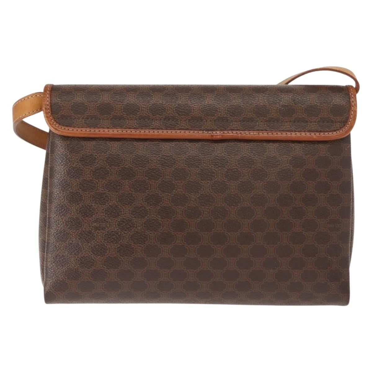 Celine Vintage Macadam Canvas Brown Canvas Shoulder Bag Bag (Pre-Owned)