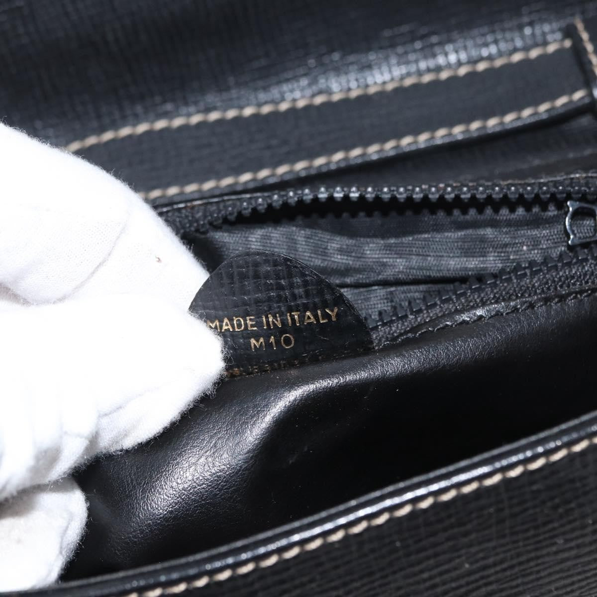 Celine Circle Logo Leather Black Leather Shoulder Bag Bag (Pre-Owned)