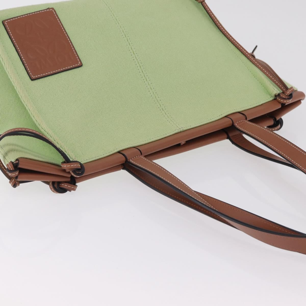 Loewe Cushion Canvas Green Canvas Tote Bag Bag (Pre-Owned)