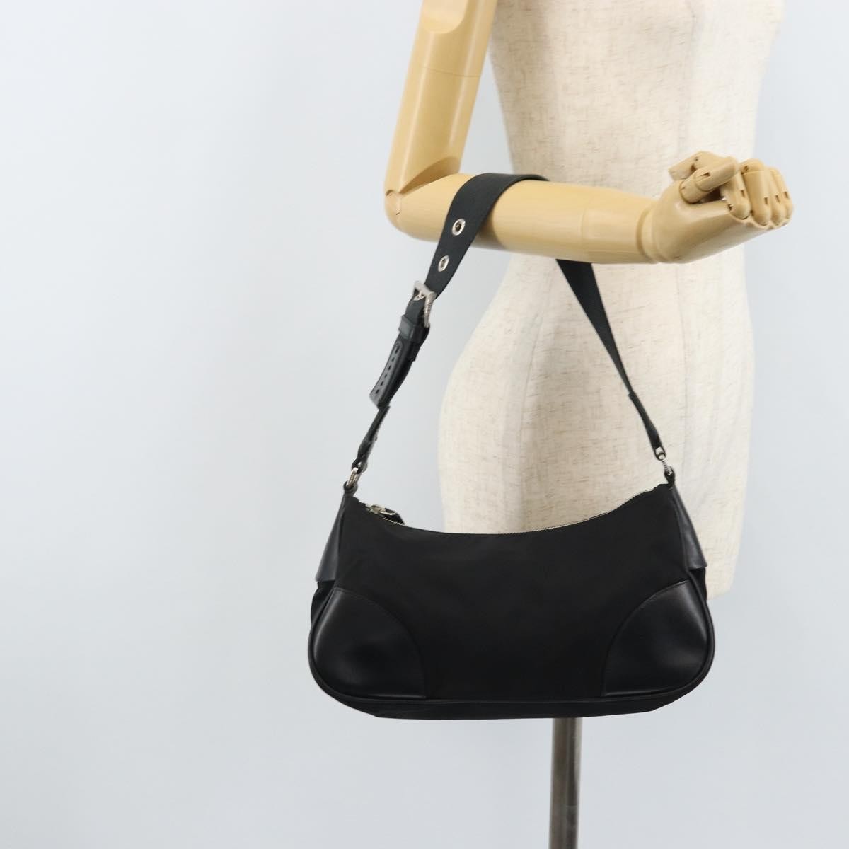 Prada Shoulder Tessuto Black Nylon Shoulder Bag Bag (Pre-Owned)