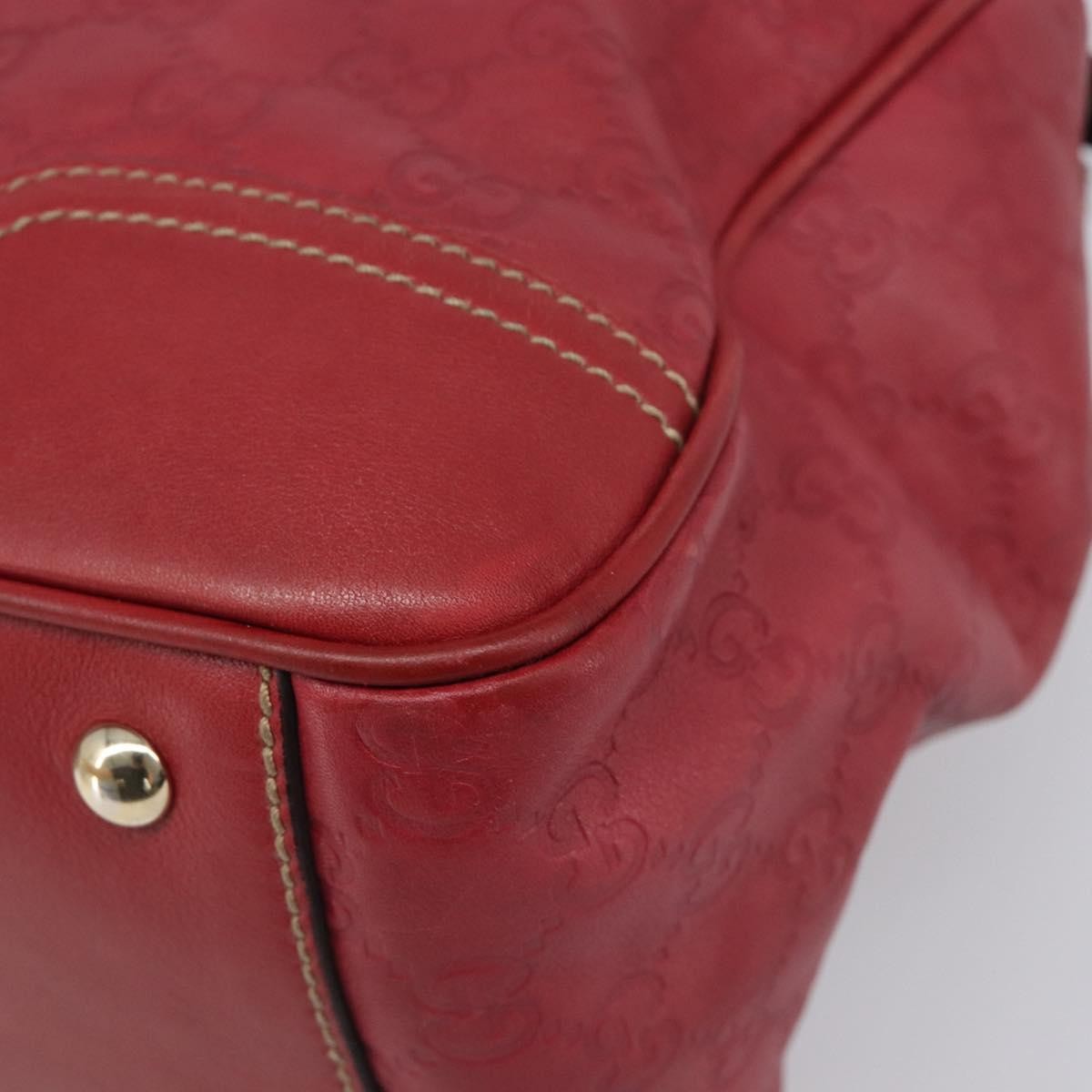 Gucci Princy Boston Guccissima Leather Red Leather Handbag (Pre-Owned)