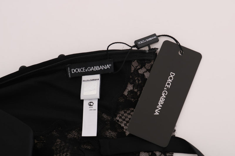 Dolce & Gabbana Black Silk Stretch Lace Women's Top