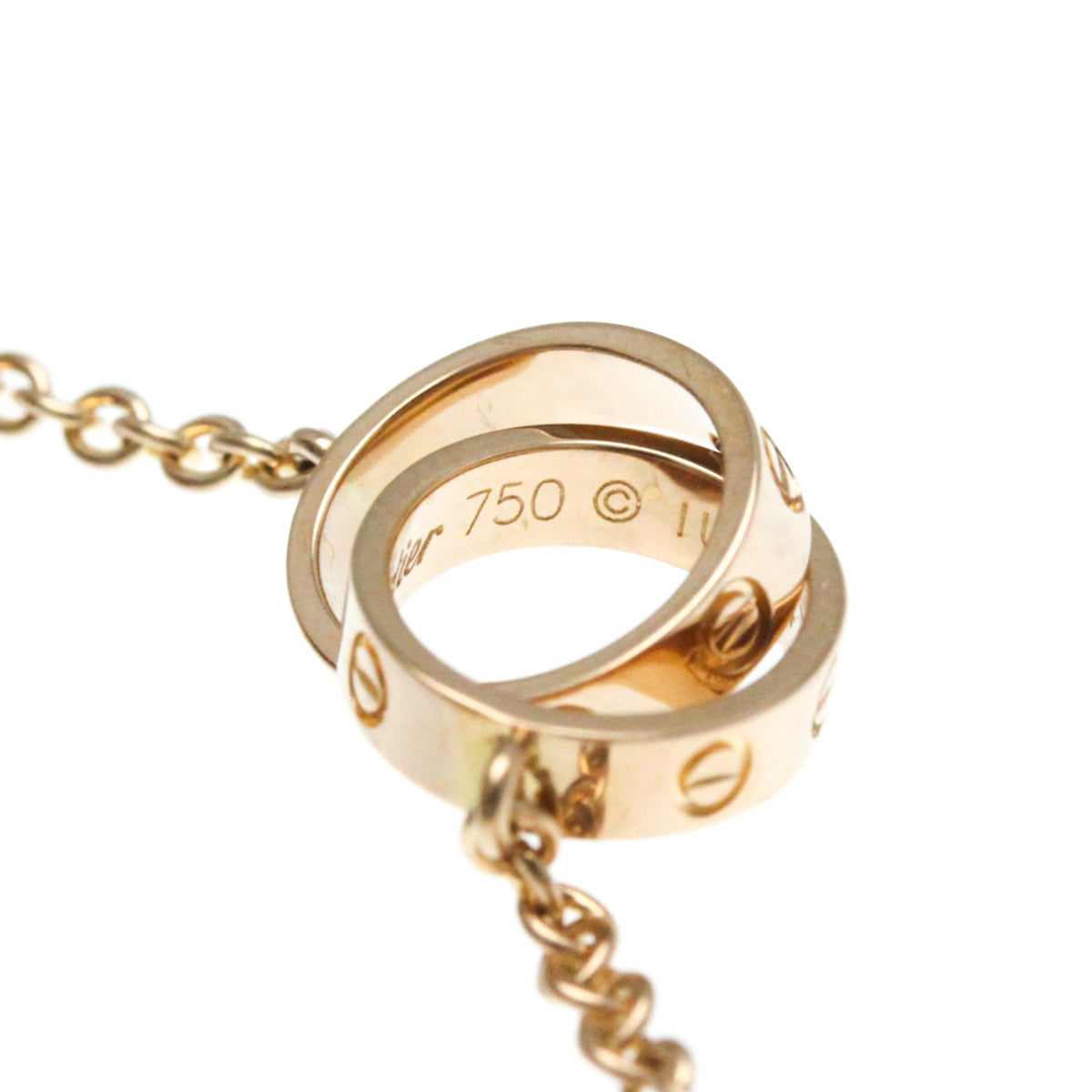 Cartier Love Interlocking 18K Rose Gold Gold Pink_Gold Necklace Jewelry (Pre-Owned)