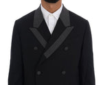 Dolce & Gabbana Black Wool Stretch 3 Piece Two Button Men's Suit