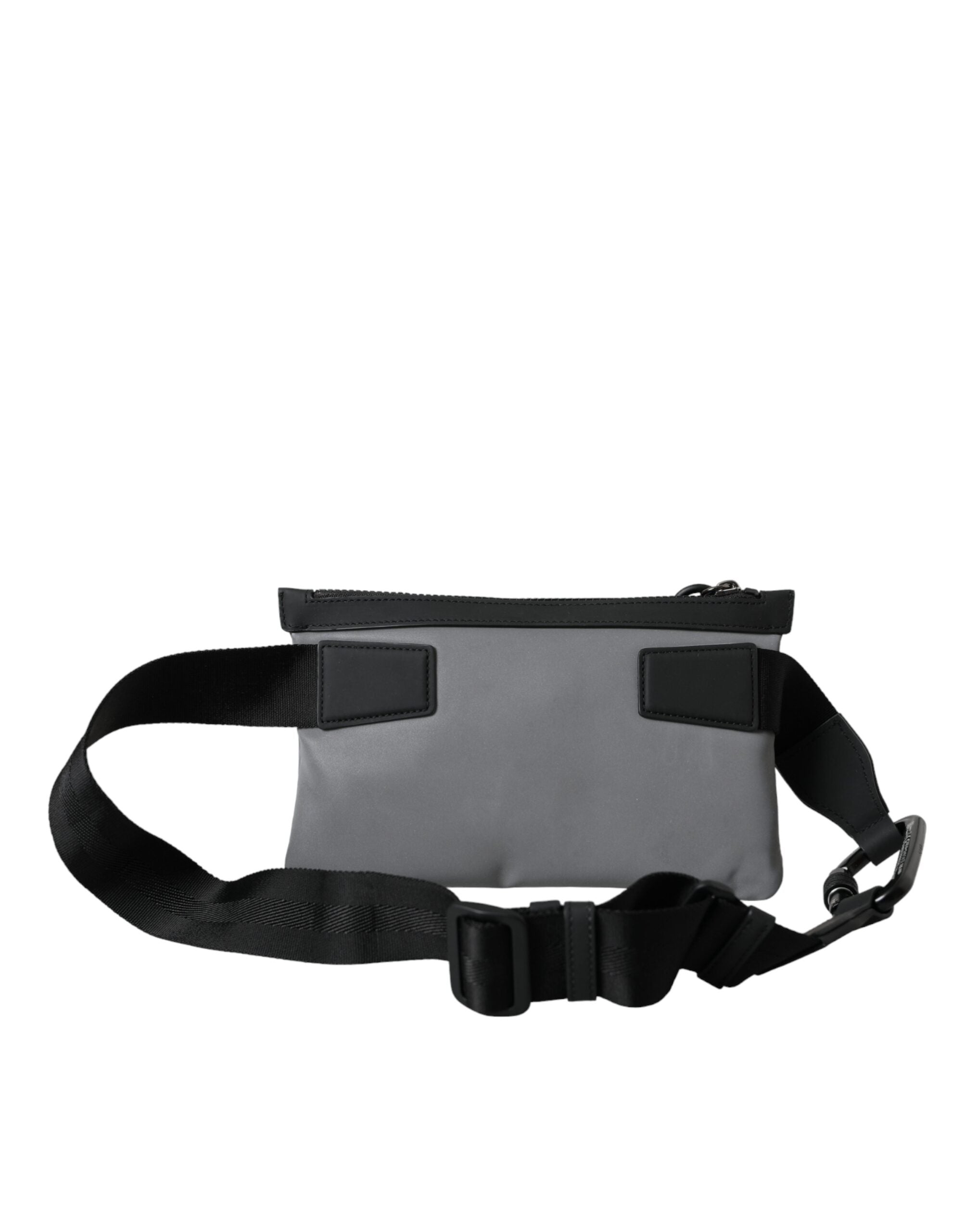 Dolce & Gabbana Gray Neoprene Logo Zip Waist Fanny Pack Belt Pouch Men's Bag