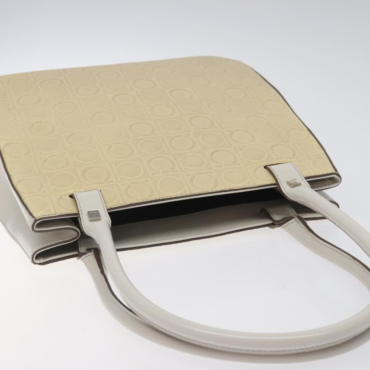 Salvatore Ferragamo Gancini Leather Beige Leather Shoulder Bag Bag (Pre-Owned)