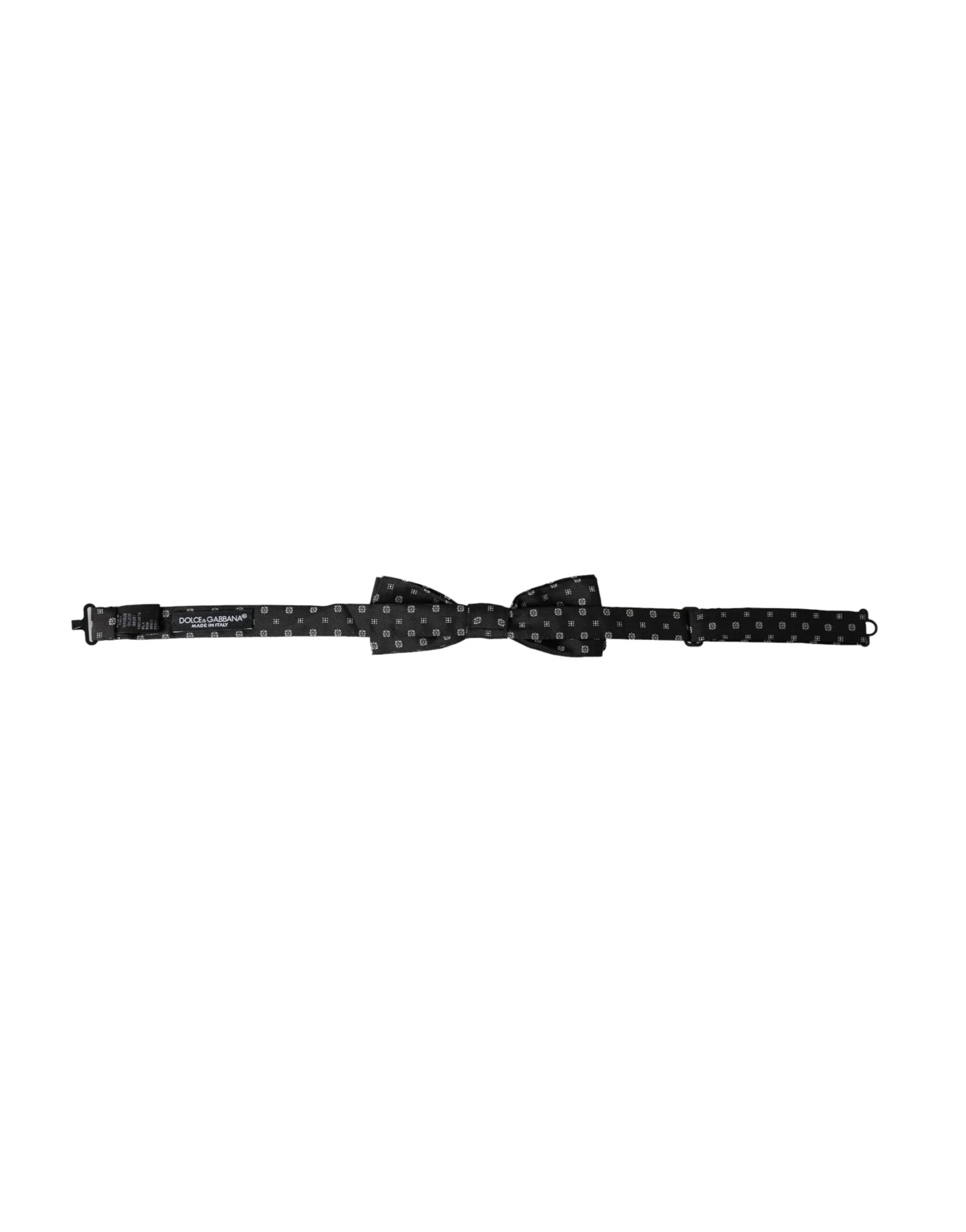 Dolce & Gabbana Black Silk Fantasy Adjustable Neck Men Papillon Bow Men's Tie