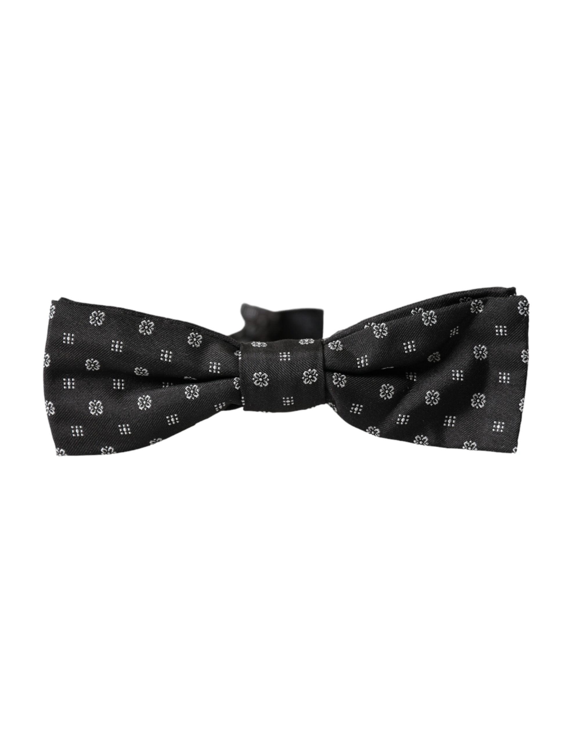 Dolce & Gabbana Black Silk Fantasy Adjustable Neck Men Papillon Bow Men's Tie