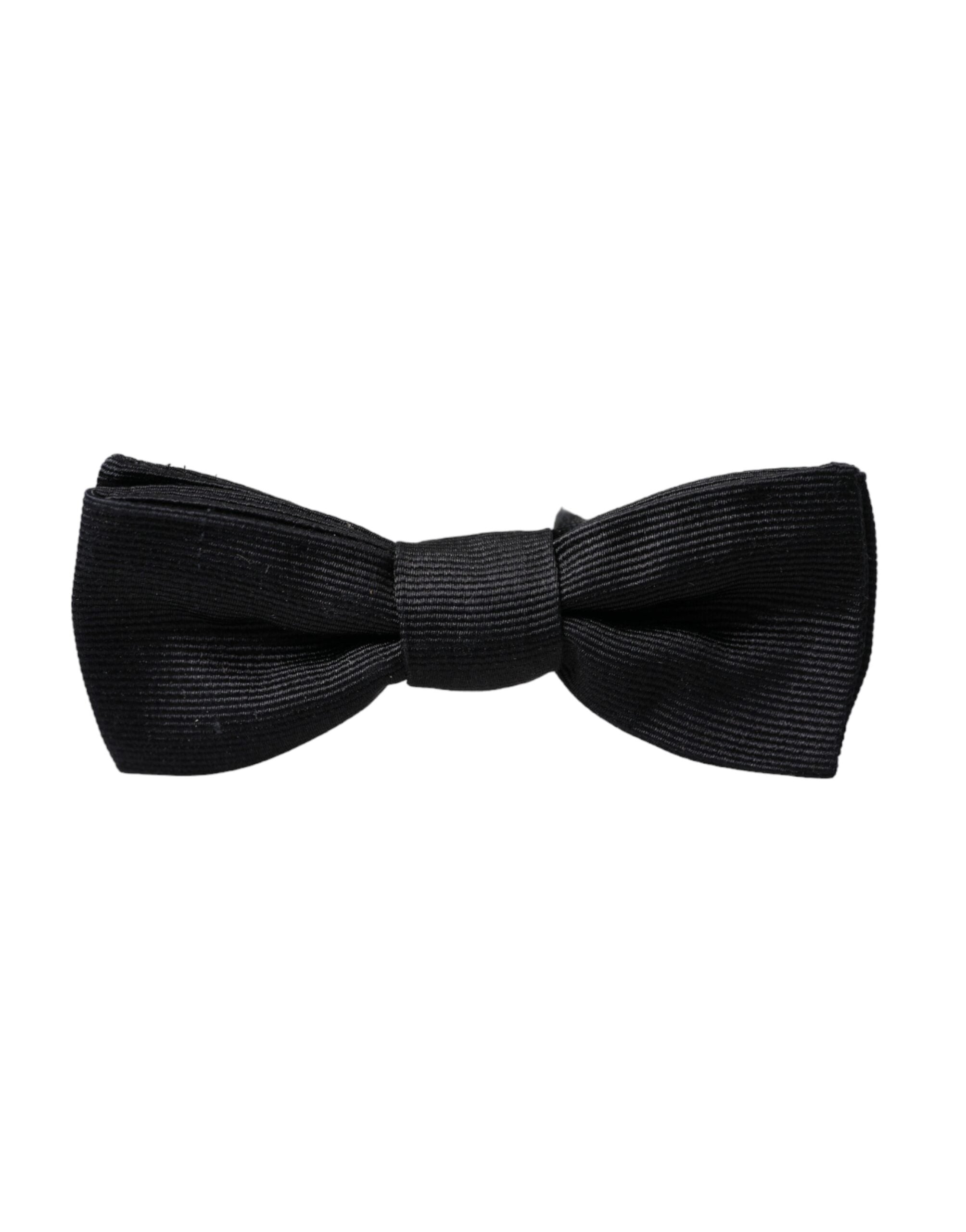 Dolce & Gabbana Black Silk Adjustable Neck Men Bow Men's Tie