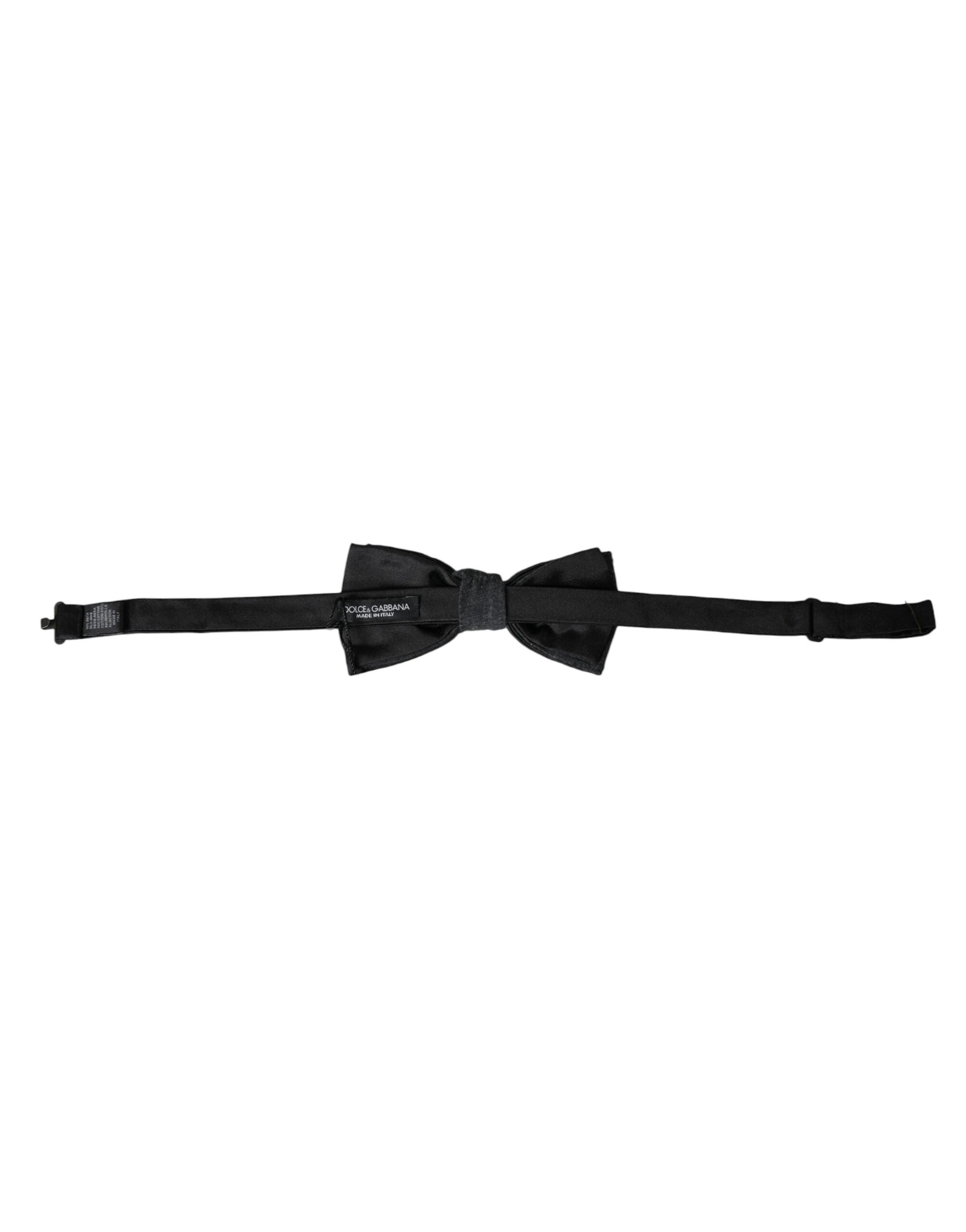 Dolce & Gabbana Dark Gray Silk Adjustable Neck Men Bow Men's Tie