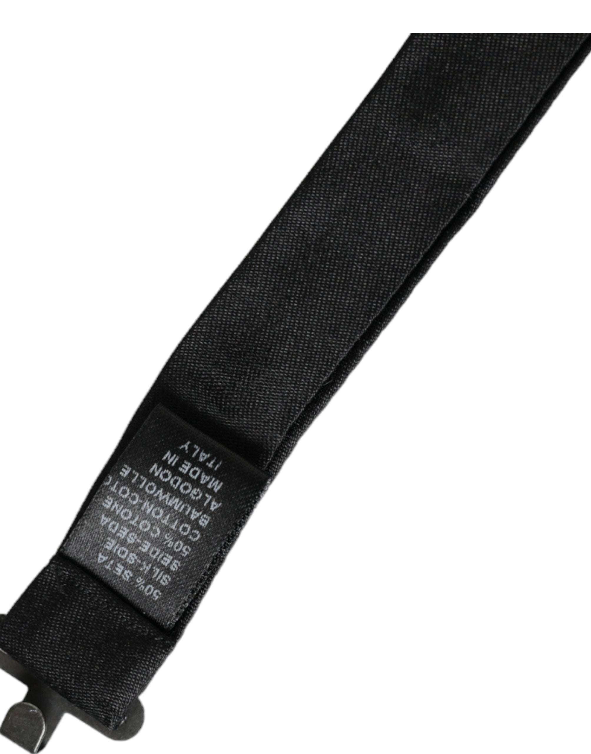 Dolce & Gabbana Dark Gray Silk Adjustable Neck Men Bow Men's Tie