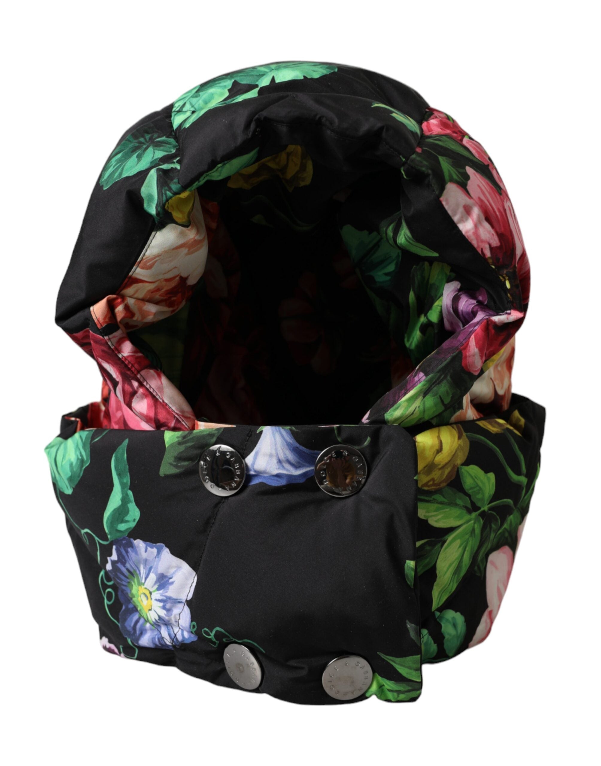 Dolce & Gabbana Black Floral Print Whole Head Wrap Women's Hat