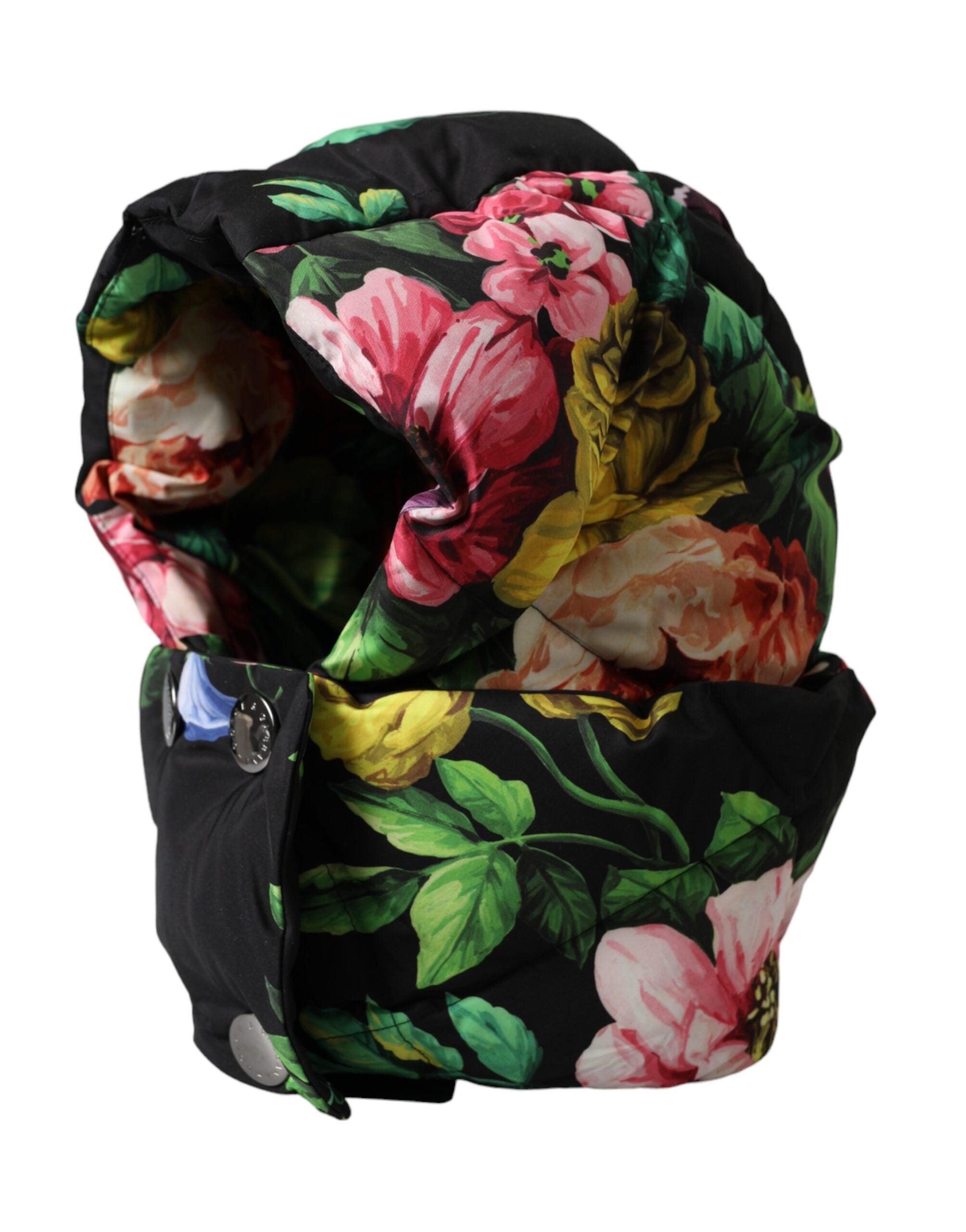 Dolce & Gabbana Black Floral Print Whole Head Wrap Women's Hat
