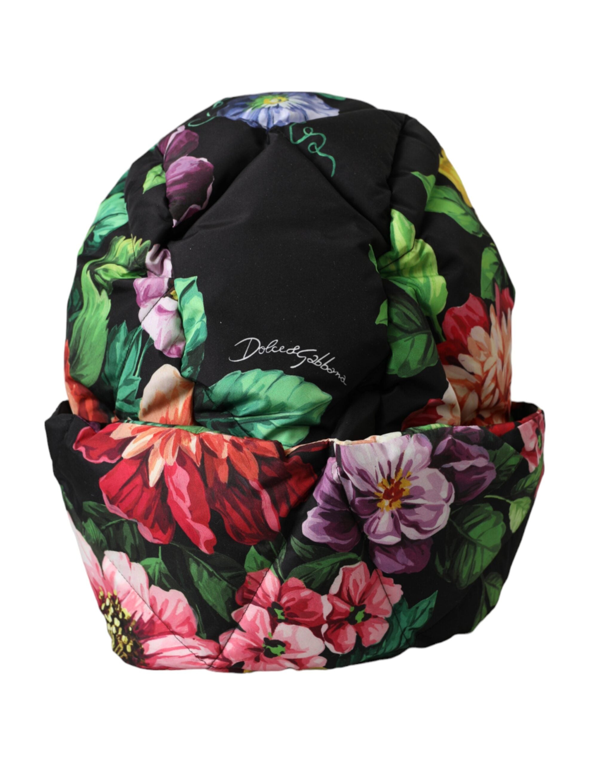 Dolce & Gabbana Black Floral Print Whole Head Wrap Women's Hat