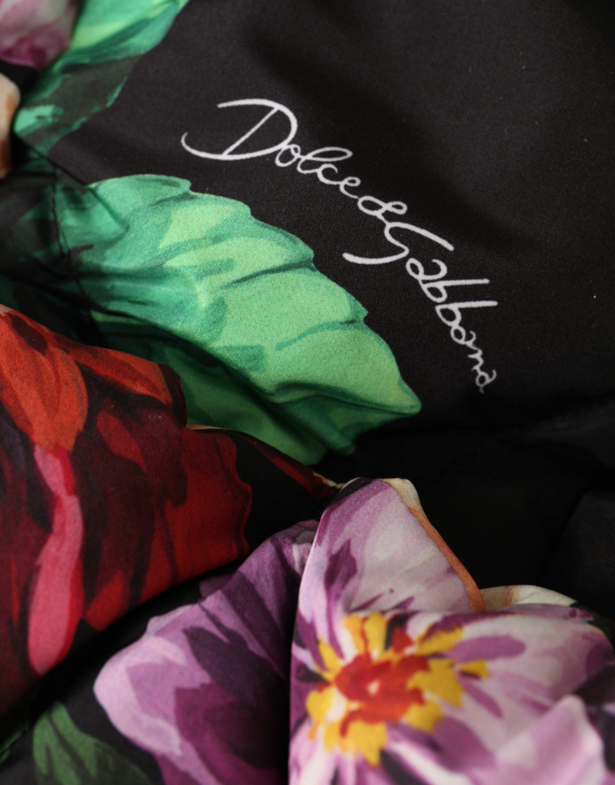 Dolce & Gabbana Black Floral Print Whole Head Wrap Women's Hat