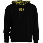 Dolce & Gabbana Black Logo Cotton Hooded Sweatshirt Men's Sweater