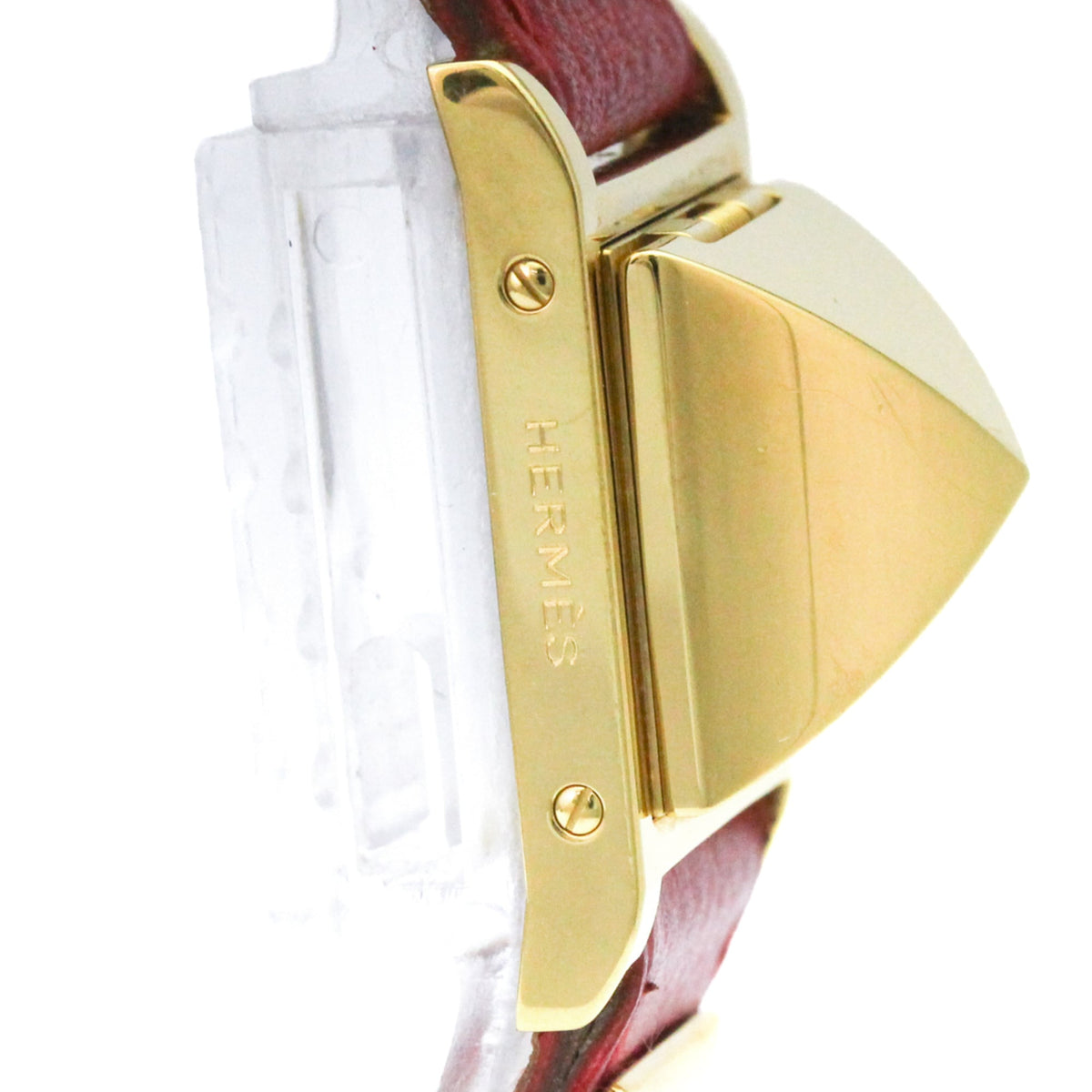 Hermes Medor Quartz Plated Metal And Leather Watch (Pre-Owned)