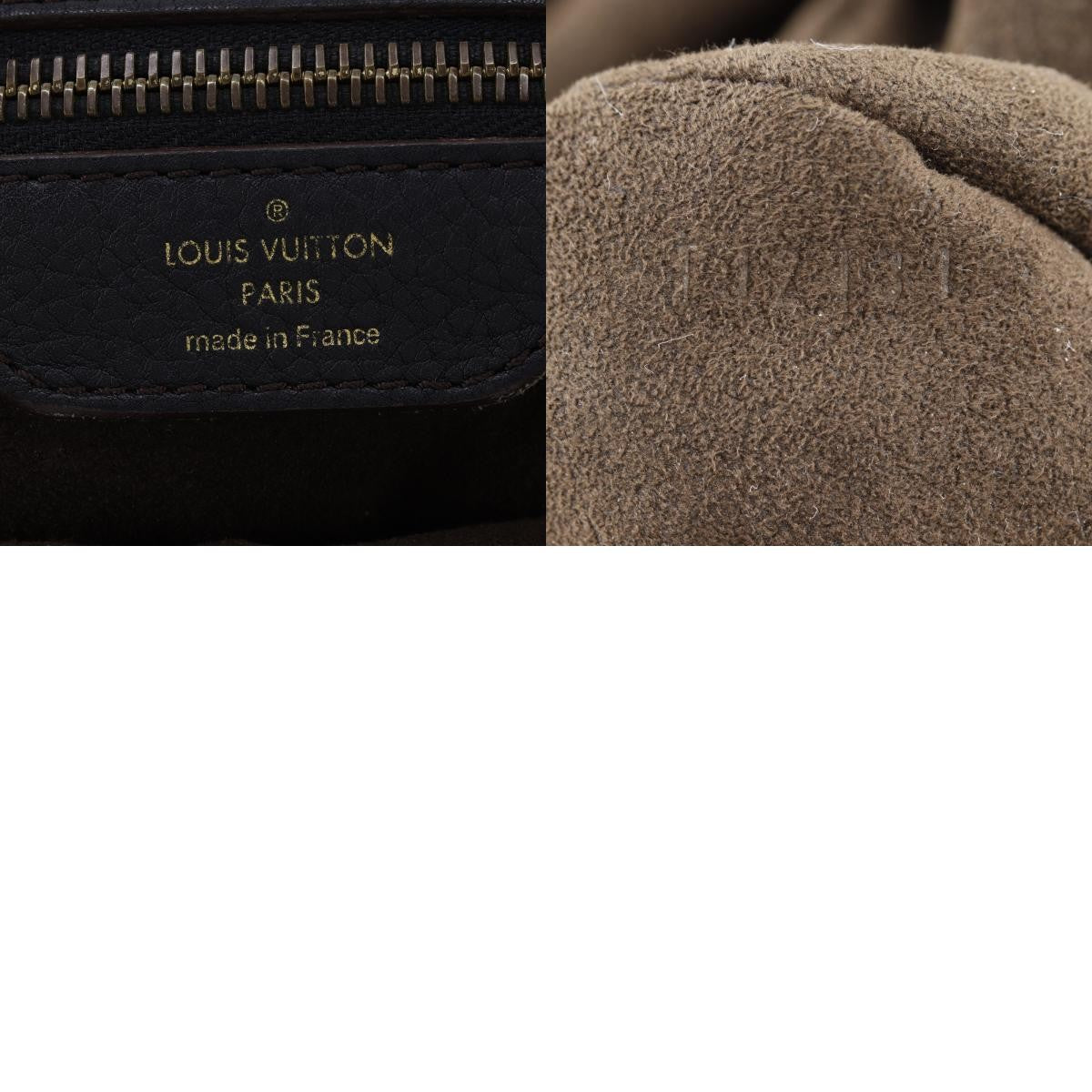 Louis Vuitton L Hobo Mahina Leather Black Leather Shoulder Bag Bag (Pre-Owned)