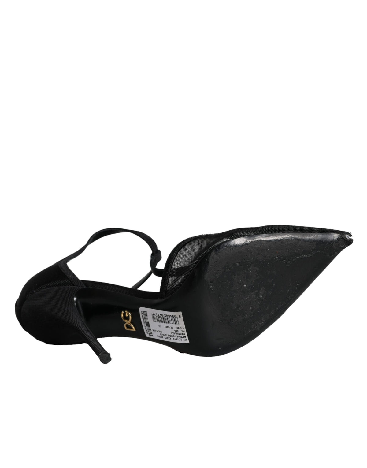 Dolce & Gabbana Black Mesh T-strap Stiletto High Heels Women's Shoes (Pre-Owned)