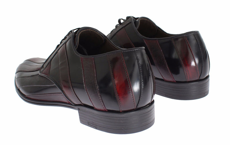 Dolce & Gabbana Black Bordeaux Leather Dress Formal Men's Shoes
