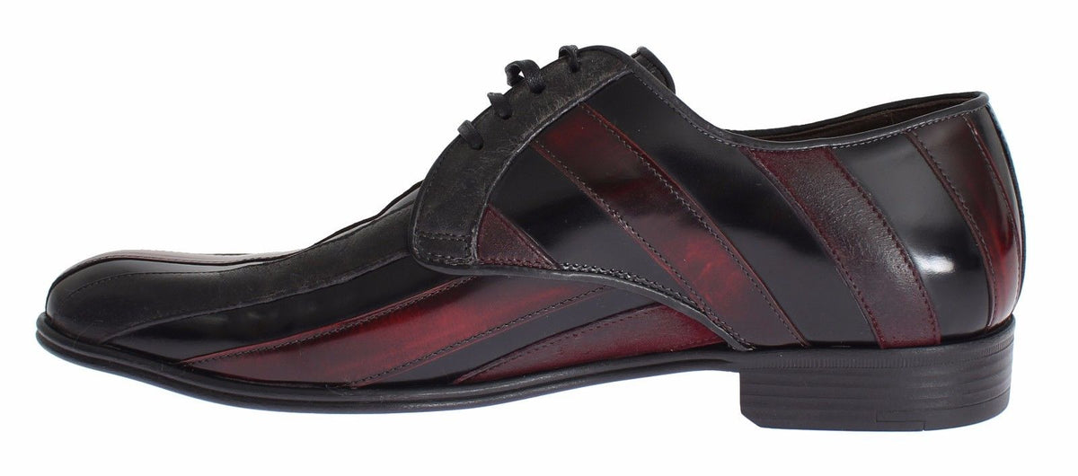Dolce & Gabbana Black Bordeaux Leather Dress Formal Men's Shoes