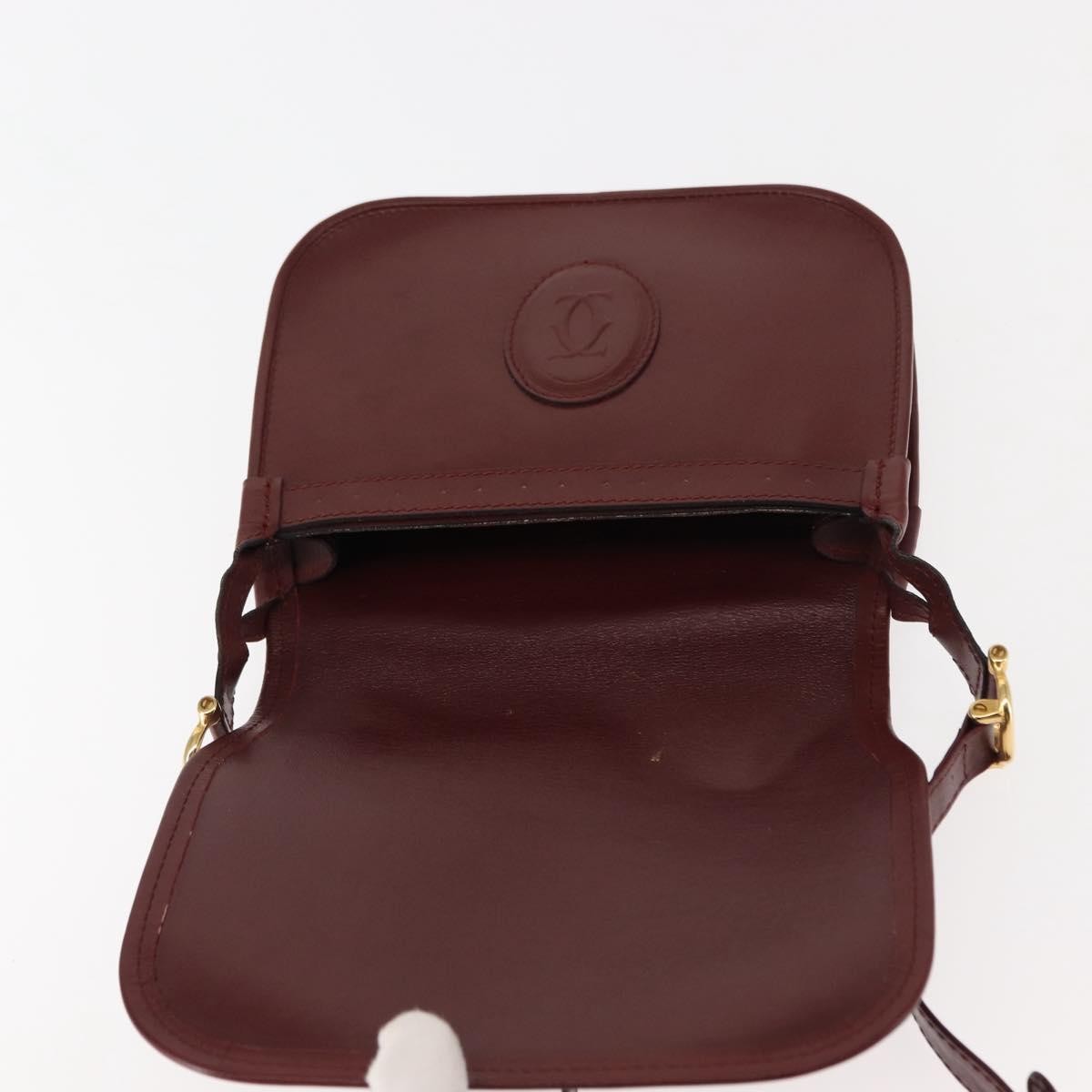Cartier Must De Cartier Leather Burgundy Leather Shoulder Bag Bag (Pre-Owned)