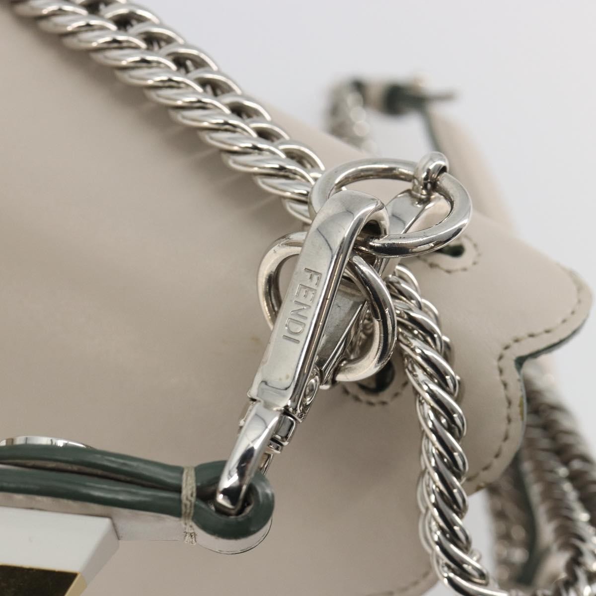 Fendi Kan I Leather Gray Leather Shoulder Bag Bag (Pre-Owned)
