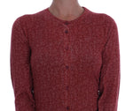Dolce & Gabbana Red Wool Top Cardigan Women's Sweater