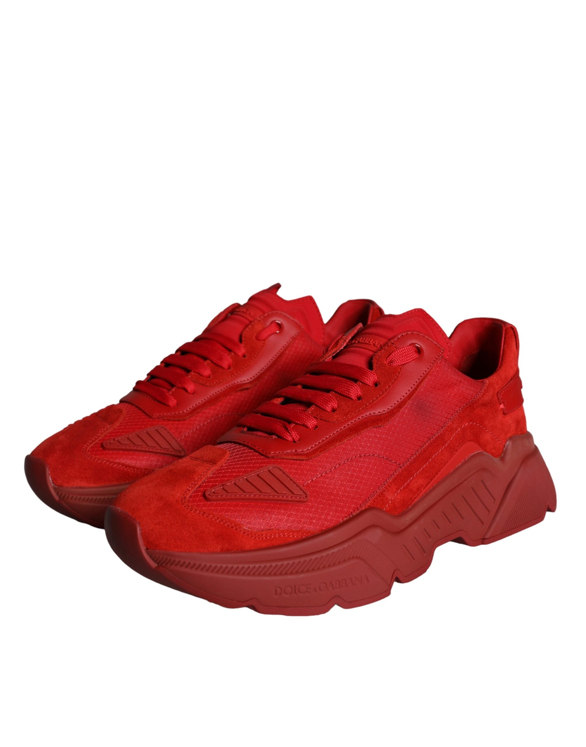 Dolce & Gabbana Red Leather Daymaster Low Top Sneakers Men's Shoes (Pre-Owned)