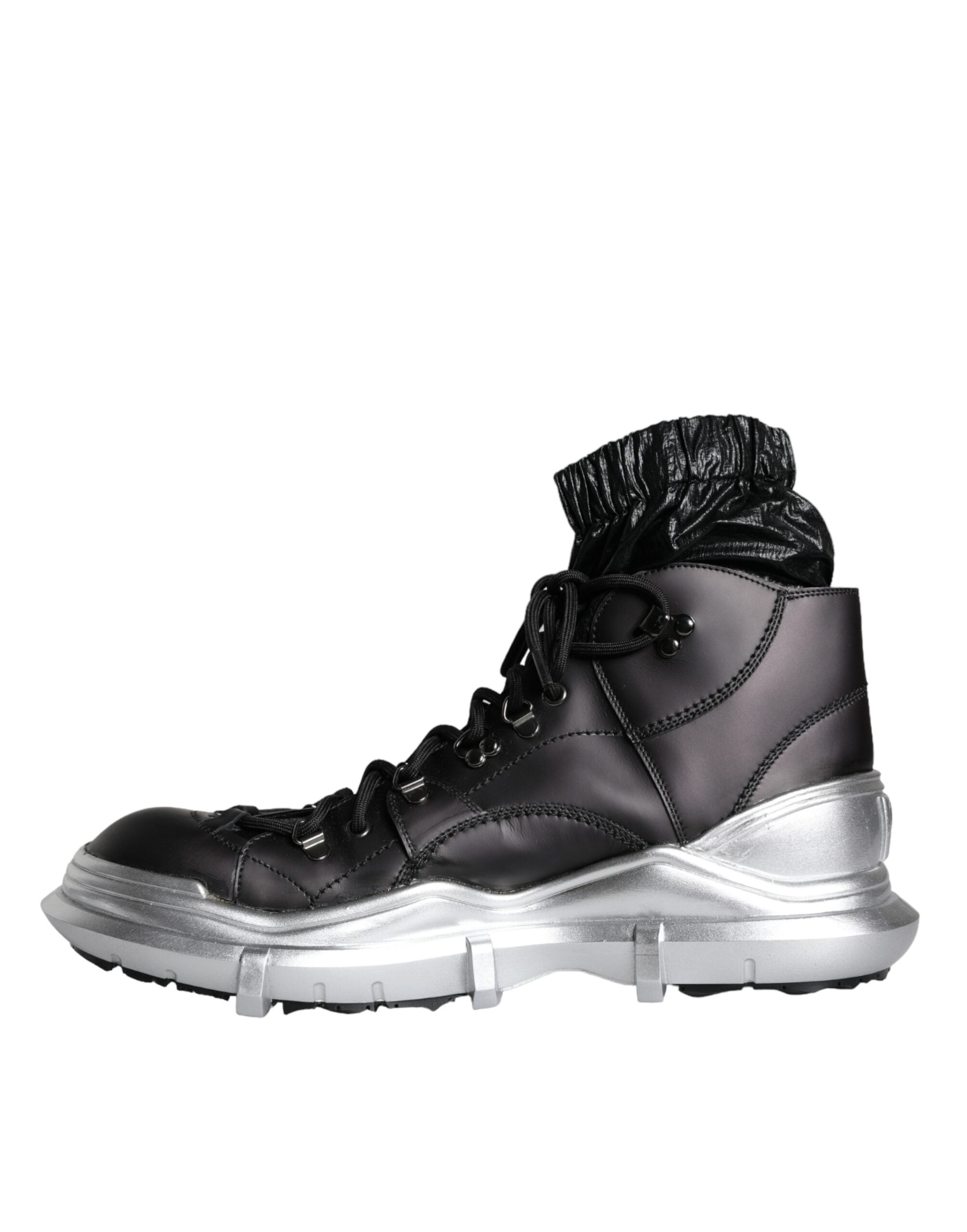 Dolce & Gabbana Black Nylon Galileo High Top Sneakers Men's Shoes