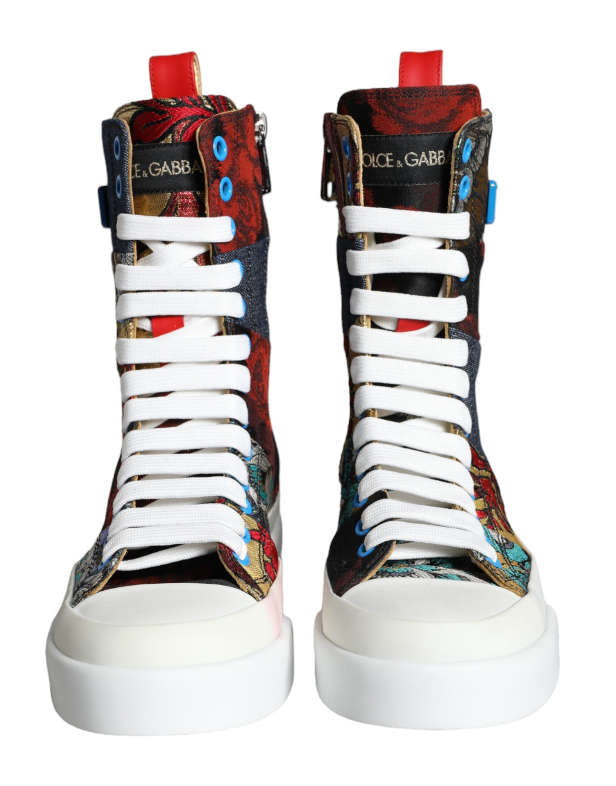 Dolce & Gabbana Multicolor Patchwork Logo High Top Sneakers Women's Shoes (Pre-Owned)