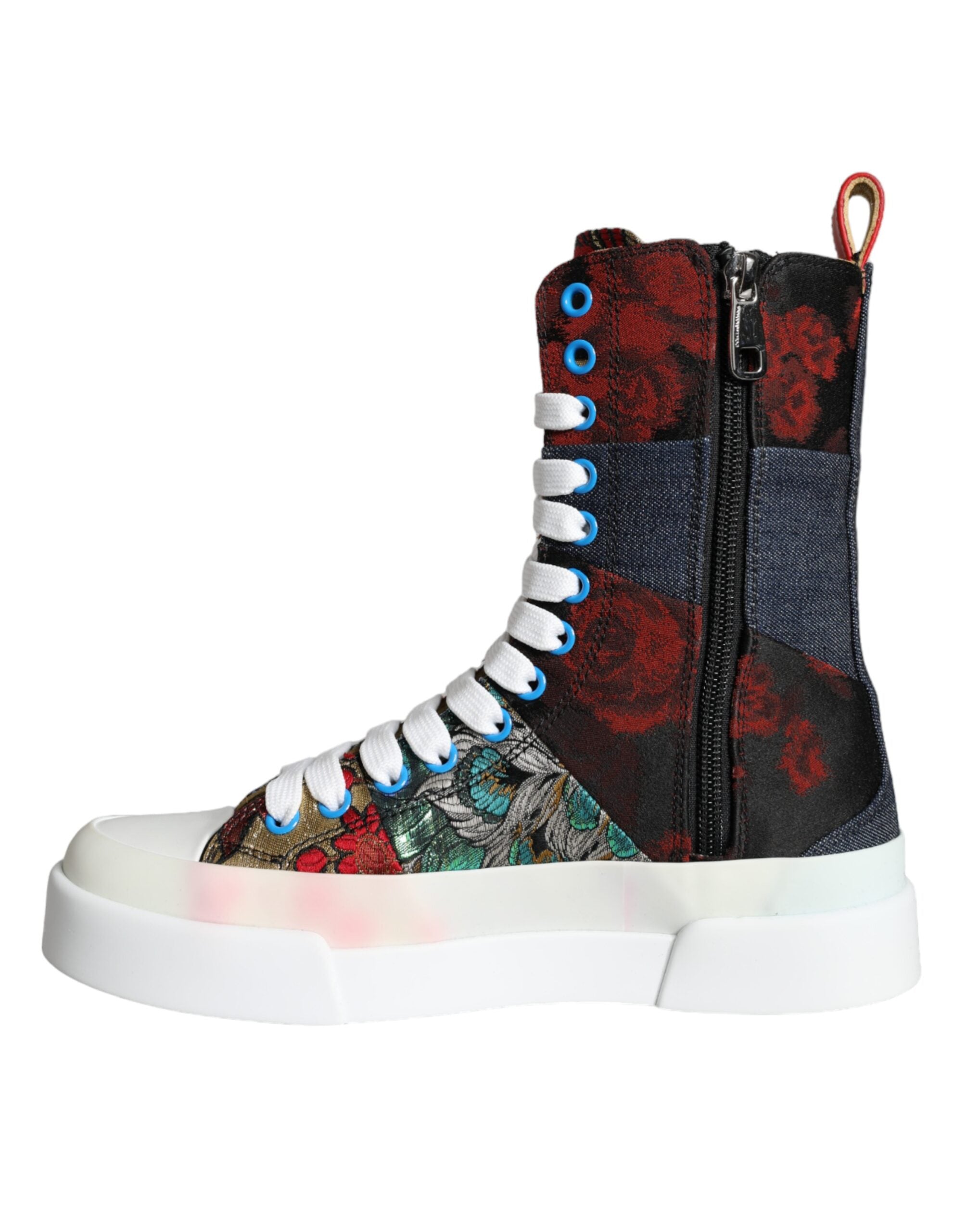 Dolce & Gabbana Multicolor Patchwork Logo High Top Sneakers Women's Shoes (Pre-Owned)