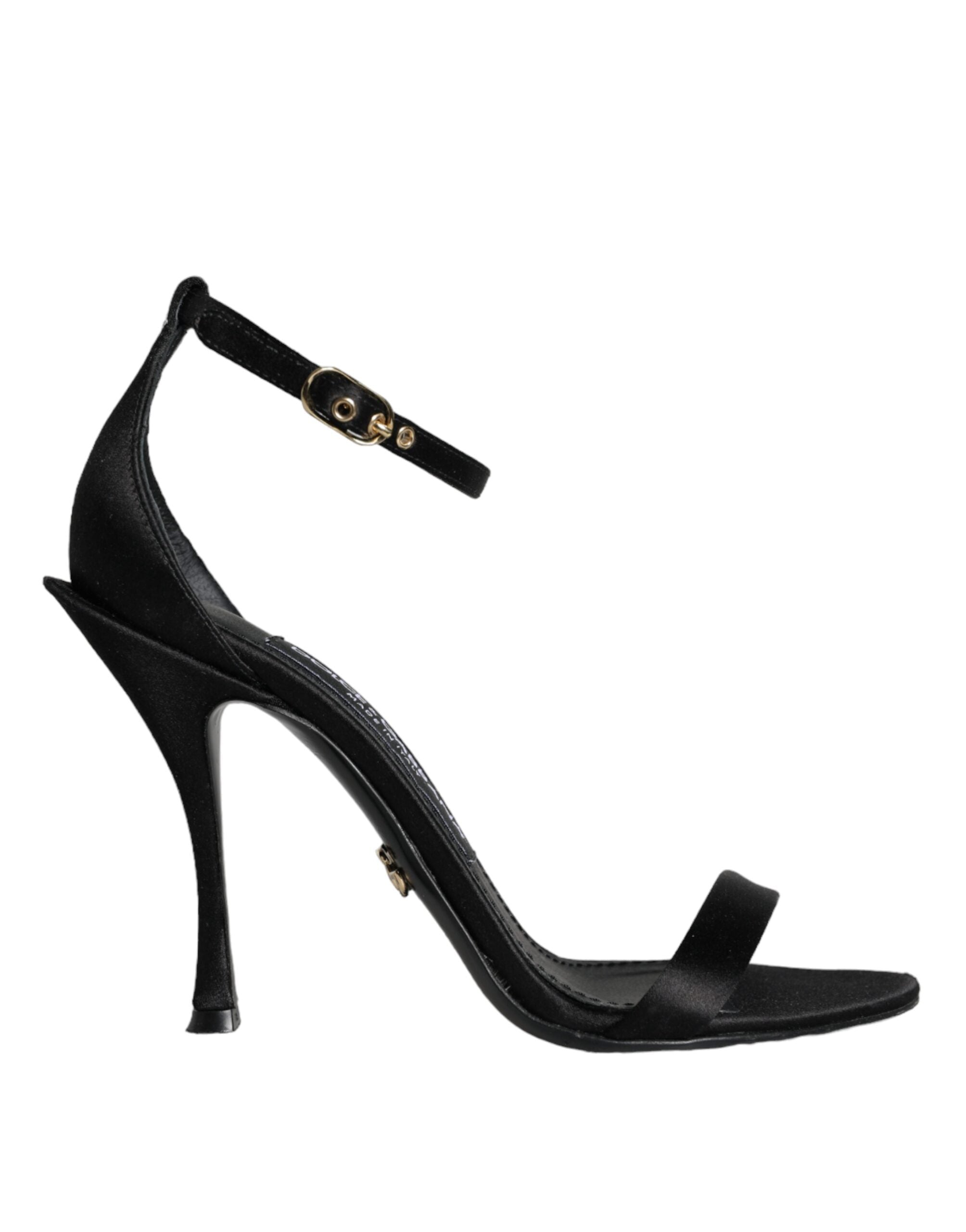 Dolce & Gabbana Black KEIRA Heels Ankle Strap Sandals Women's Shoes (Pre-Owned)