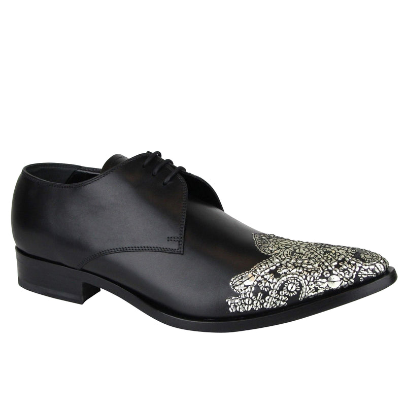 Alexander McQueen Men's Oxfords Black Leather Dress Shoes