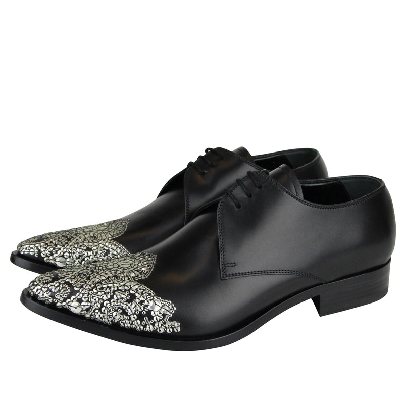 Alexander McQueen Men's Oxfords Black Leather Dress Shoes 462799